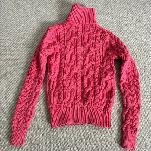 Ralph Lauren Coral Cable Knit Turtleneck Sweater - Picture 3 of 3